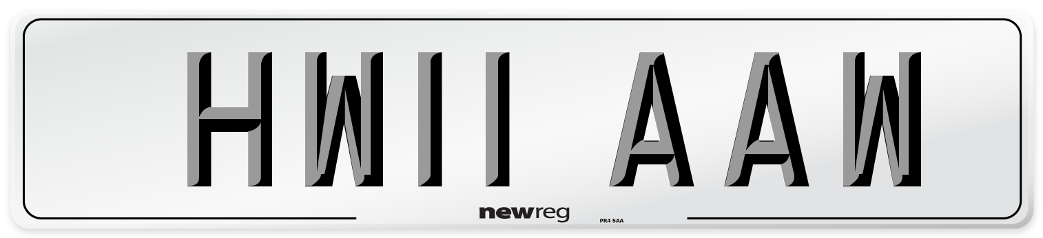 HW11 AAW Number Plate from New Reg